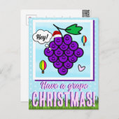 Schattigee Druivenkersttempel Feestdagenkaart (Voorkant / Achterkant)