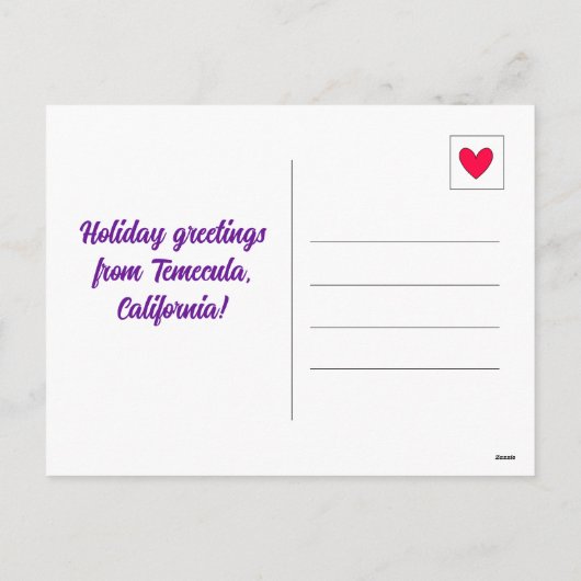 Schattigee Druivenkersttempel Feestdagenkaart (Achterkant)