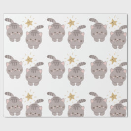 Schattigee dubbele katten cadeaupapier