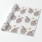 Schattigee dubbele katten cadeaupapier (Uitgerold)