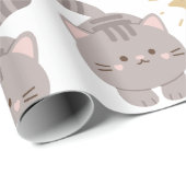 Schattigee dubbele katten cadeaupapier (Rol Hoek)