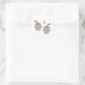 Schattigee dubbele katten vierkante sticker (Tas)