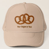 Schattigee dubbele pretzels: leuk eten, uw slogan  trucker pet (Voorkant)