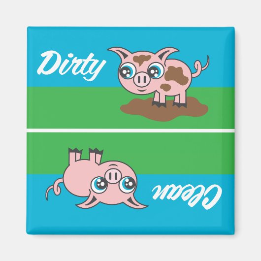 Schattigee dubbelzijdige clean-dirty pig indicator magneet (Voorkant)