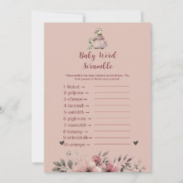 Schattigee Duck Baby Word Scramble | Baby shower s Kaart