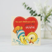 Schattigee Duck Custom Retro Valentijnsdag Feestdagenkaart (Staand voorkant)