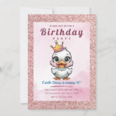Schattigee Duck Princess verjaardagsuitnodigingen Kaart (Voorkant)