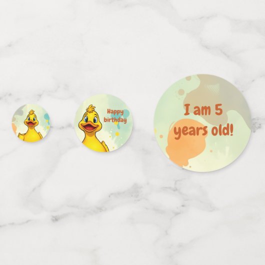 Schattigee Duck Verjaardag Party Tafel Confetti Ci (Achterkanten)