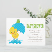 Schattigee Duckie Baby shower Uitnodiging (Staand voorkant)