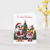 Schattigee Duckies Kerst Kaart (Gele Bloem)