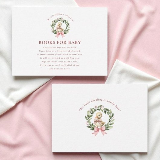 Schattigee Duckling Baby shower Book Request Informatiekaartje