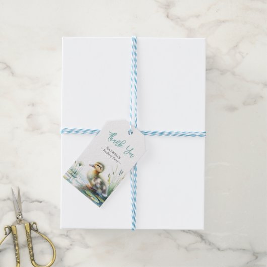 Schattigee Duckling Verjaardagsfeest Favoriet Gift Cadeaulabel (Met Touw)