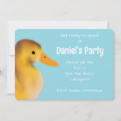 Schattigee Duckling Verjaardagsuitnodiging Kaart (Voorkant)