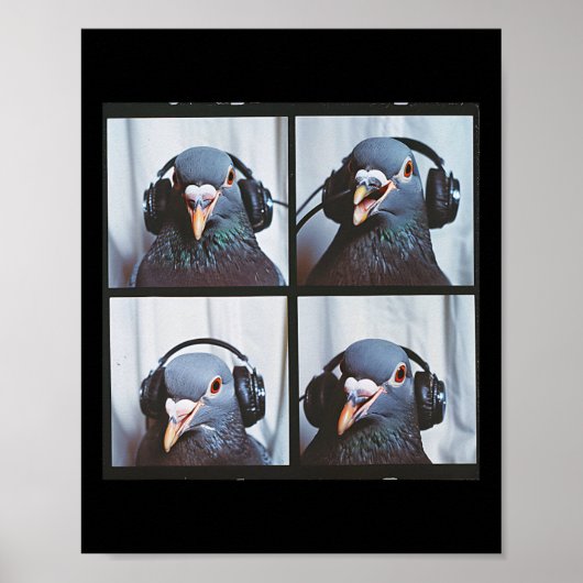 Schattigee Duif Gezicht Autisme Sensorische Vogel  Poster (Voorkant)