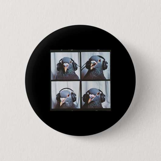 Schattigee Duif Gezicht Autisme Sensorische Vogel  Ronde Button 5,7 Cm (Voorkant)