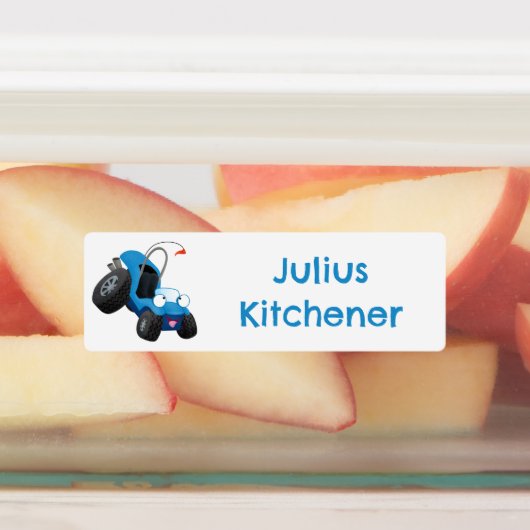 Schattigee duin buggy voertuig cartoon gepersonali labels (Aangebracht)