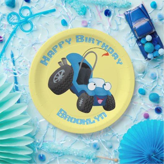Schattigee duin buggy voertuig cartoon gepersonali papieren bordje (Feest)