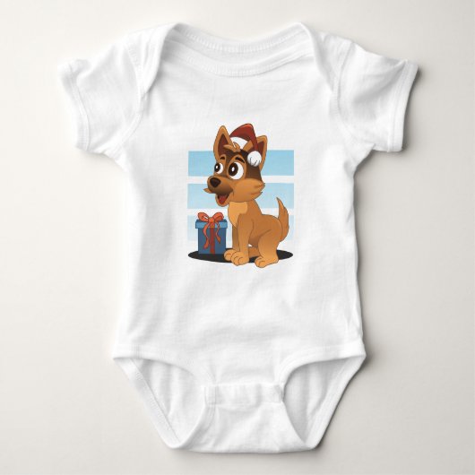 Schattigee Duitse herder Cartoon Romper (Voorkant)