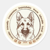 Schattigee Duitse herder digitale Sticker (Voorkant)