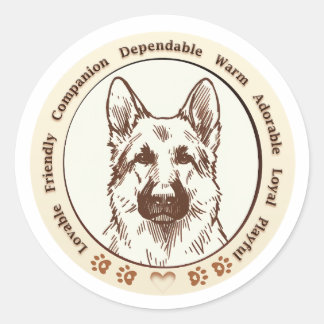 Schattigee Duitse herder digitale Sticker