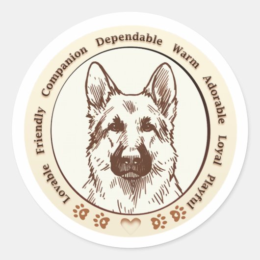 Schattigee Duitse herder digitale Sticker (Voorkant)