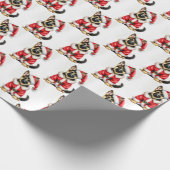 Schattigee Duitse herder Kerstman Kerstmis Cadeaupapier (Hoek)