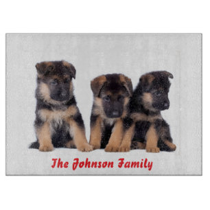 Schattigee Duitse herder Puppies gepersonaliseerd Snijplank