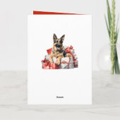 Schattigee Duitse Herder Puppy Dog Vrolijk Kerstfe Kaart (Achterkant)