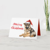 Schattigee Duitse Herder Puppy Dog Vrolijk Kerstfe Kaart (Voorkant)