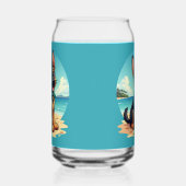 Schattigee Duitse Herder Puppy Strandillustratie Blikvorm Glas (Links)