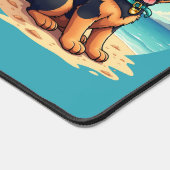 Schattigee Duitse Herder Puppy Strandillustratie Bureaumat (Hoek)