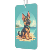 Schattigee Duitse Herder Puppy Strandillustratie Luchtverfrisser (Links)