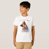 Schattigee Duitse Herdershond Bloemen T-shirt (Voorkant volledig)