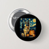 Schattigee Duitse herdershond Halloween Jack O Lan Ronde Button 5,7 Cm (Voorkant /achterkant)