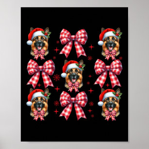 Schattigee Duitse herdershond Red Plaid Coquette B Poster