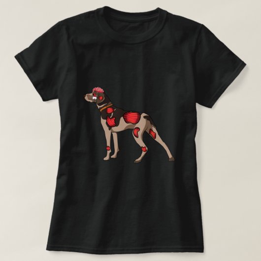 Schattigee Duitse Kortharige Pointer Dog Zombie Ha T-shirt (Design voorkant)