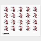 Schattigee duivel draagt Santa Christmas Pet Ronde Sticker (Vel)