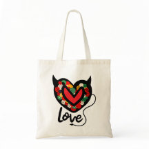 Schattigee Duivelse Liefde Canvas tas