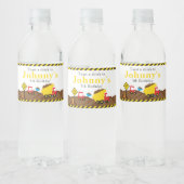 Schattigee Dump Truck en Digger Waterfles Etiket (Flessen)