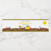 Schattigee Dump Truck en Digger Waterfles Etiket (Enkel label)