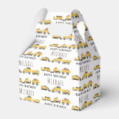 Schattigee Dump Trucks Bouwwagens Aangepaste naam Bedankdoosjes (Voorkant Zijde)