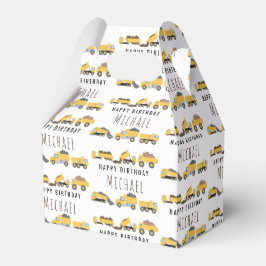 Schattigee Dump Trucks Bouwwagens Aangepaste naam Bedankdoosjes
