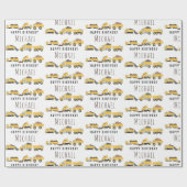 Schattigee Dump Trucks Bouwwagens Aangepaste naam Cadeaupapier (Vlak)