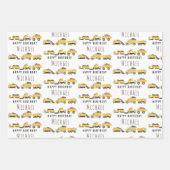 Schattigee Dump Trucks Bouwwagens Aangepaste naam Inpakpapier Vel (Voorkant 3)