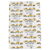 Schattigee Dump Trucks Bouwwagens Aangepaste naam Medium Cadeauzakje (Achterkant)