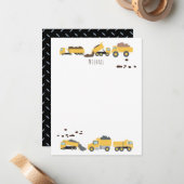 Schattigee Dump Trucks Bouwwagens Kinder Notitiekaartje (Voorkant / Achterkant in situ)