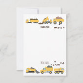 Schattigee Dump Trucks Bouwwagens Verjaardag Bedankkaart (Voorkant)