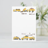 Schattigee Dump Trucks Bouwwagens Verjaardag Bedankkaart (Staand voorkant)