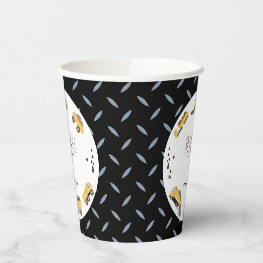 Schattigee Dump Trucks Bouwwagens Verjaardag Papieren Bekers (Links)