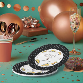 Schattigee Dump Trucks Bouwwagens Verjaardag Papieren Bordje